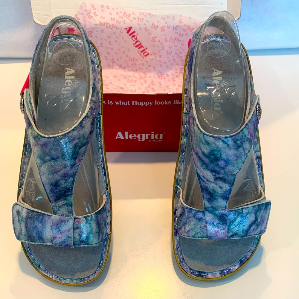 NIB In Box Alegria Impressionista Kendra Leather Sandal US Size 11 EU Size 42
